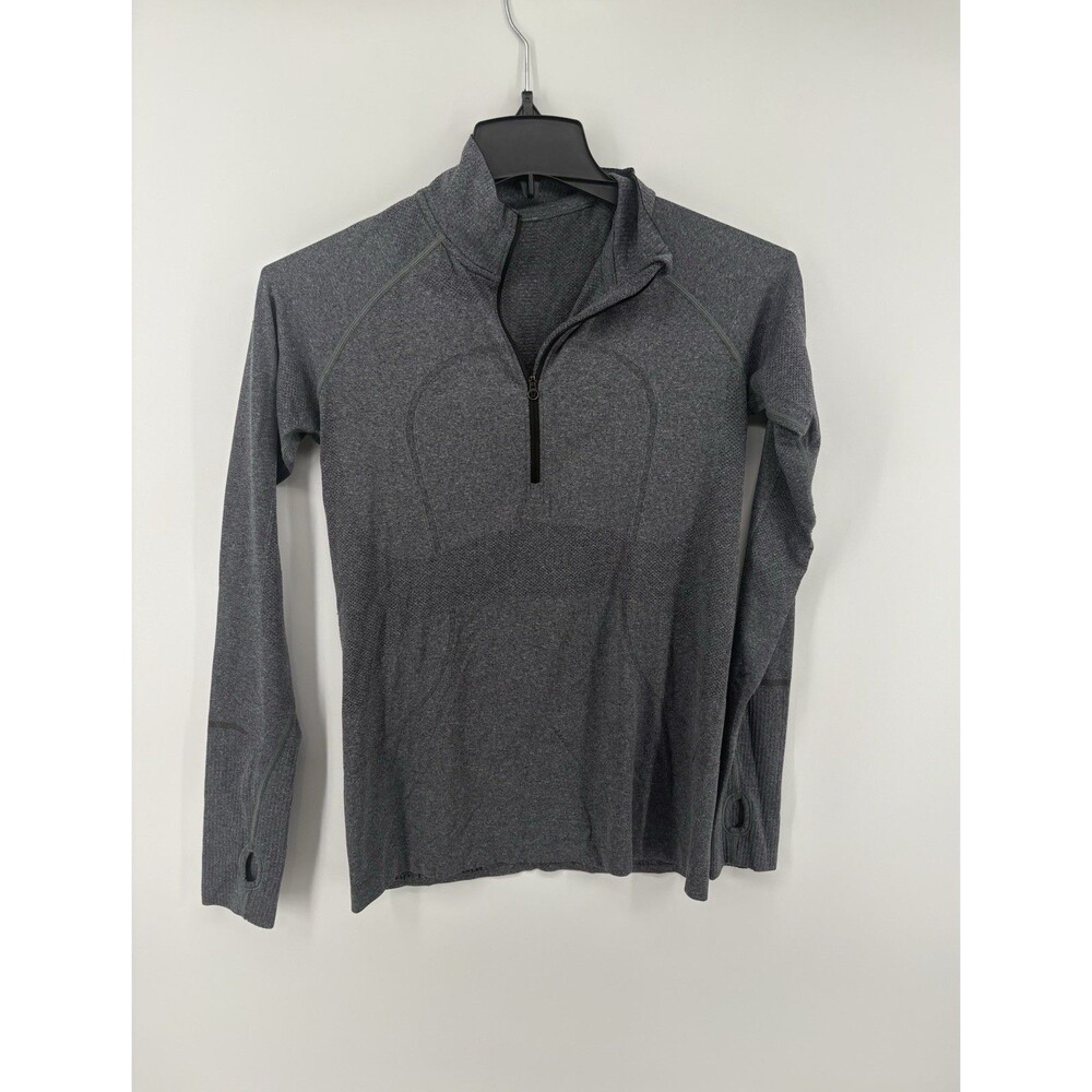 Lululemon Shirt Womens 10 Gray Swiftly Tech 1/2 Zip Long Sleeve Running Workout